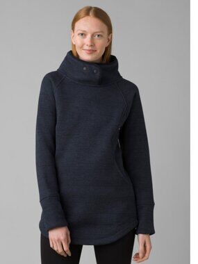 Prana Tri Thermal Threads Tunic Fleece Sweater Blue Outdoors Travel Camping